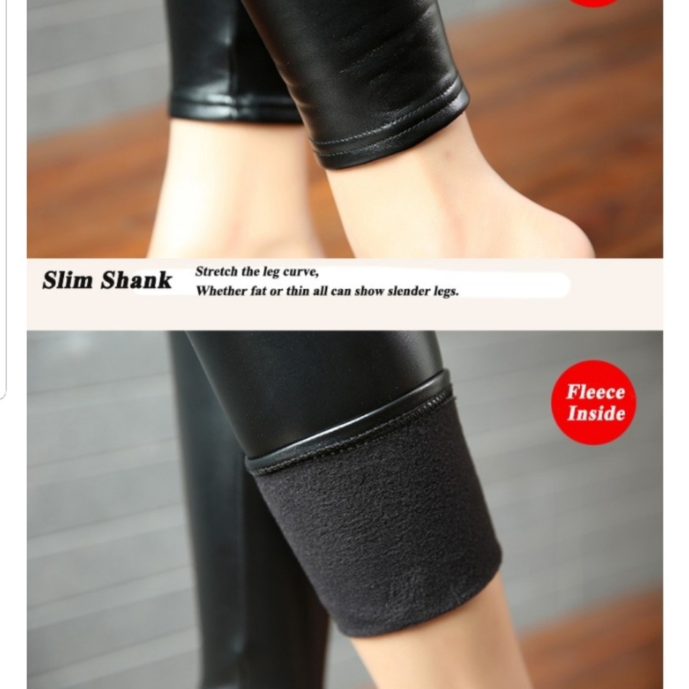High Waisted Foux Leather Soft Skinny Leggings - Picture 5 of 8